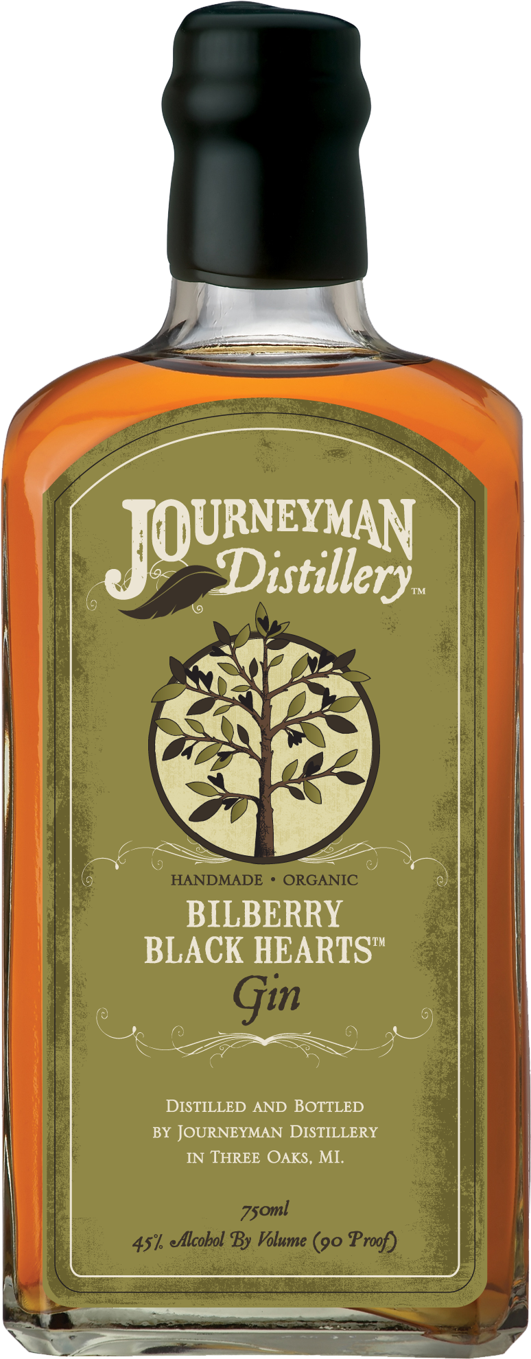 Billberry Black Hearts Gin 90 - Journeyman Featherbone Bourbon (915x2100), Png Download