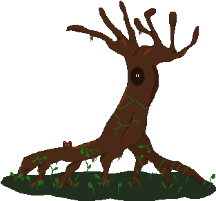 Rooted Tree - Cartoon (366x415), Png Download