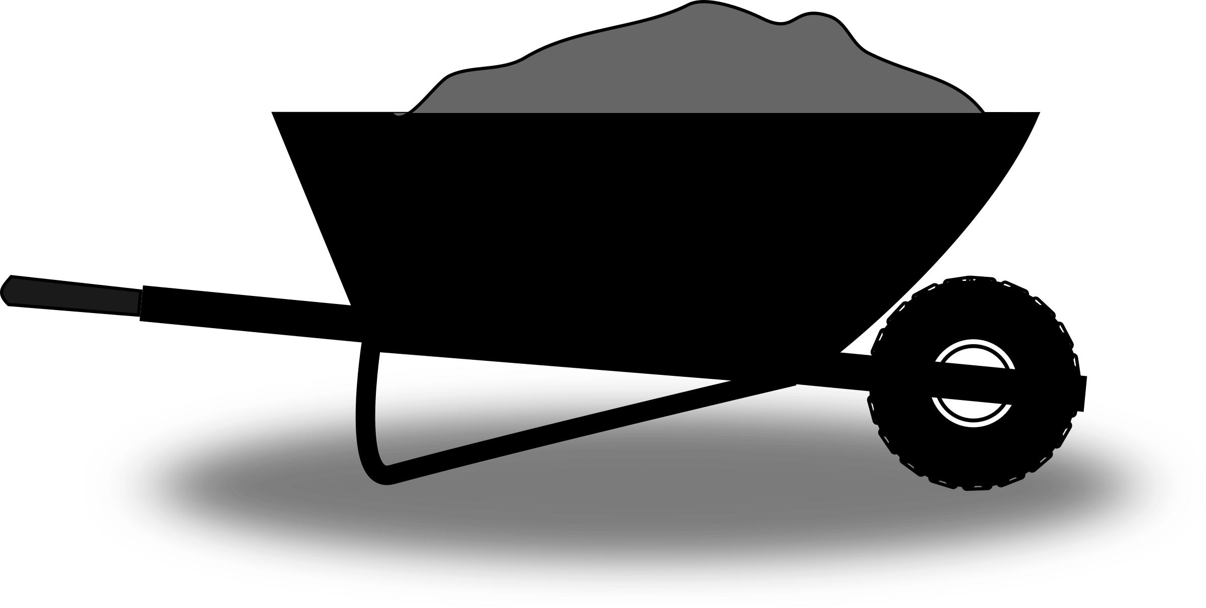 Wheelbarrow Png (2400x1210), Png Download