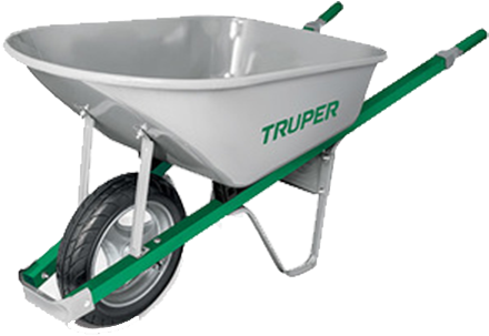 Truper 6 Cubic Foot Steel Wheelbarrow - Truper 6 Cubic Feet Steel Wheelbarrow (450x450), Png Download