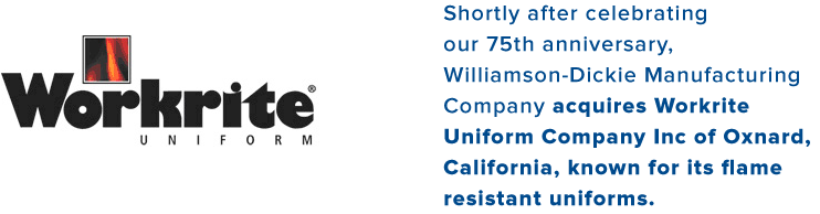 Shortly After Celebrating Its 75th Anniversary, Williamson-dickie - Workrite (980x350), Png Download