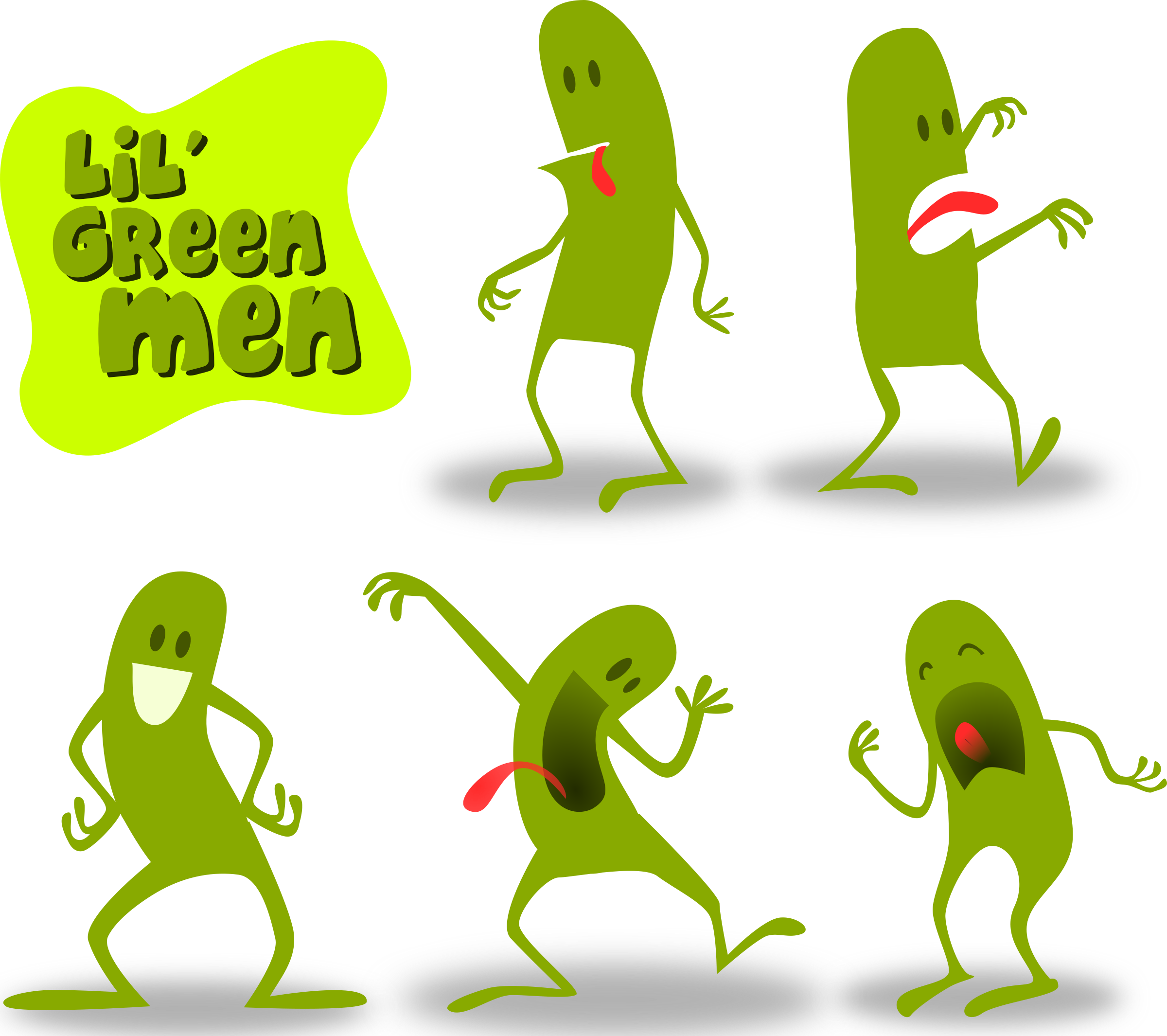 This Free Icons Png Design Of Lil' Green Men (2400x2130), Png Download