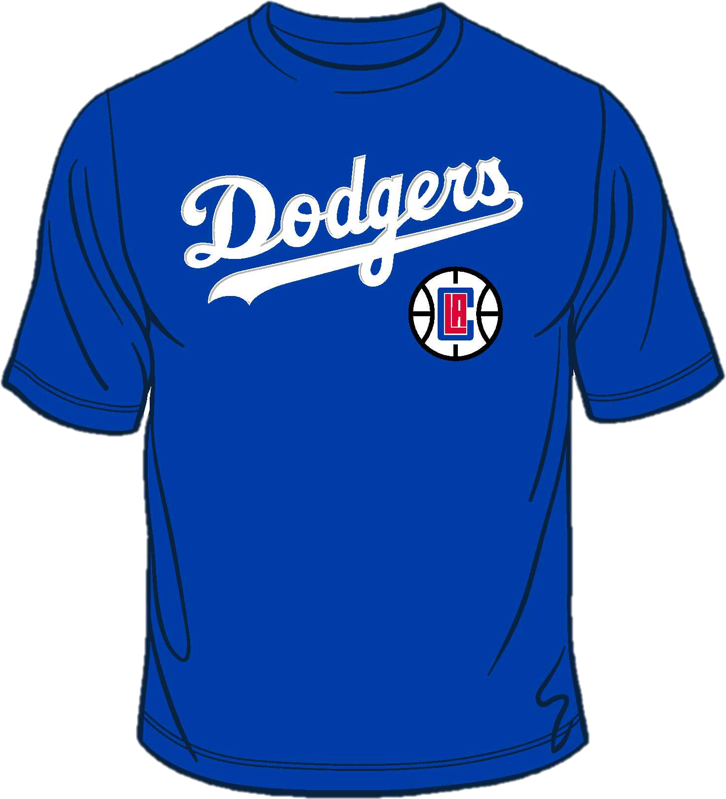 Lakers Tshirt275x286 Clippers Shirt For Website - Tee Shirt Los Angeles Dodgers (1701x2200), Png Download