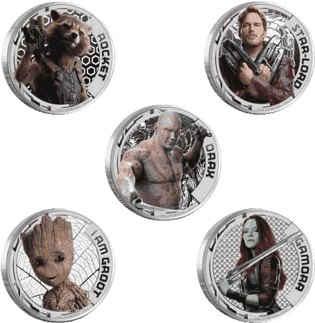 Silver Numismatic Guardians Of The Galaxy Volume 2 - Perth Mint (500x500), Png Download