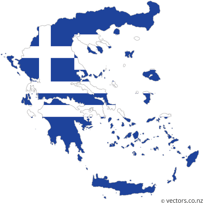 Flag Vector Map Of Greece - Greece Map Flag Png (700x700), Png Download