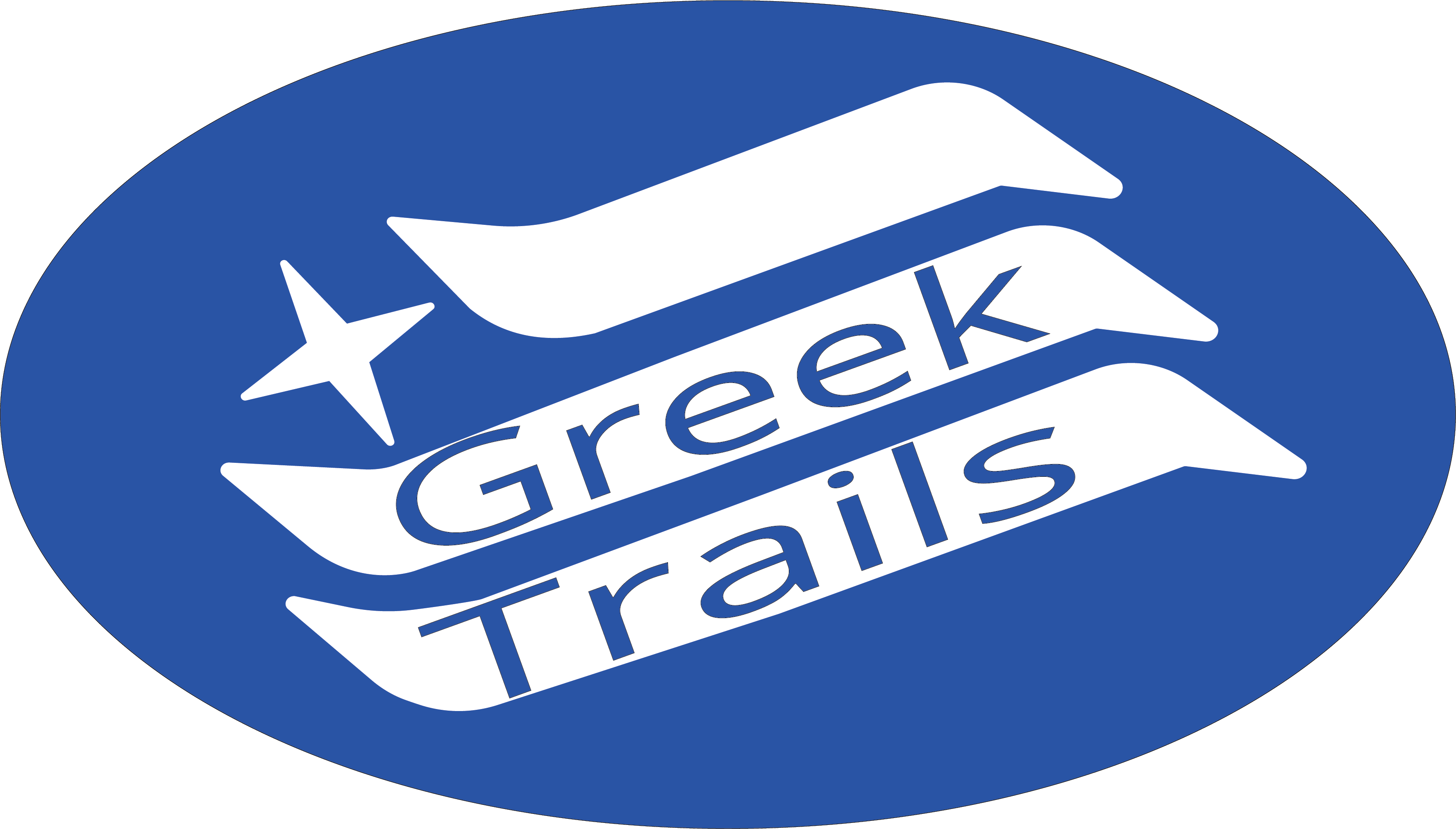 Logo And Utilizing The Greek Flag And The Greek Trails - Emblem (3553x2024), Png Download