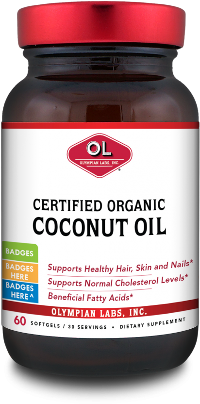 Olympian Labs - Coconut Oil Certified Organic - 60 (700x875), Png Download