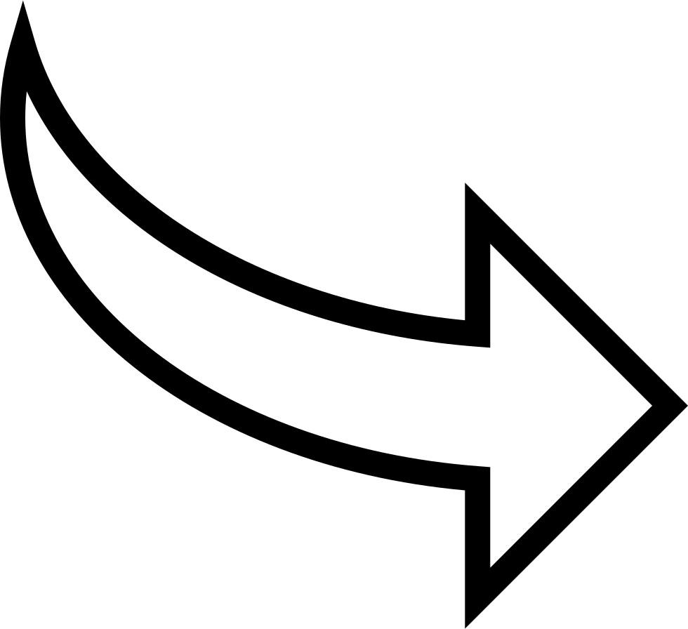 Curved Arrow Pointing To Right Comments - White Arrow Pointing Right (980x896), Png Download