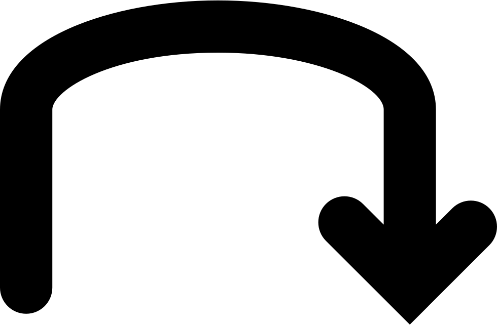Arrow Curved Down - Heart (980x642), Png Download