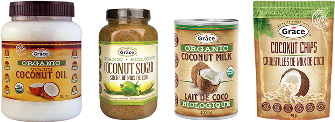 Organic And Natural Coconut Products - Grace Organic Coconut Milk (782x277), Png Download