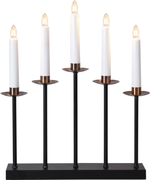 Candlestick Greta - Greta Adventsljusstake Svart/koppar - Star Trading (600x600), Png Download