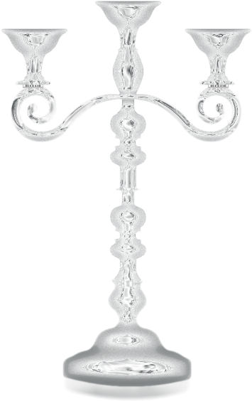 Silver Candlestick Final - Silver (408x599), Png Download