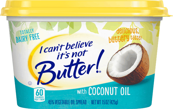 Cant Believe Its Not Butter Coconut Oil (600x380), Png Download