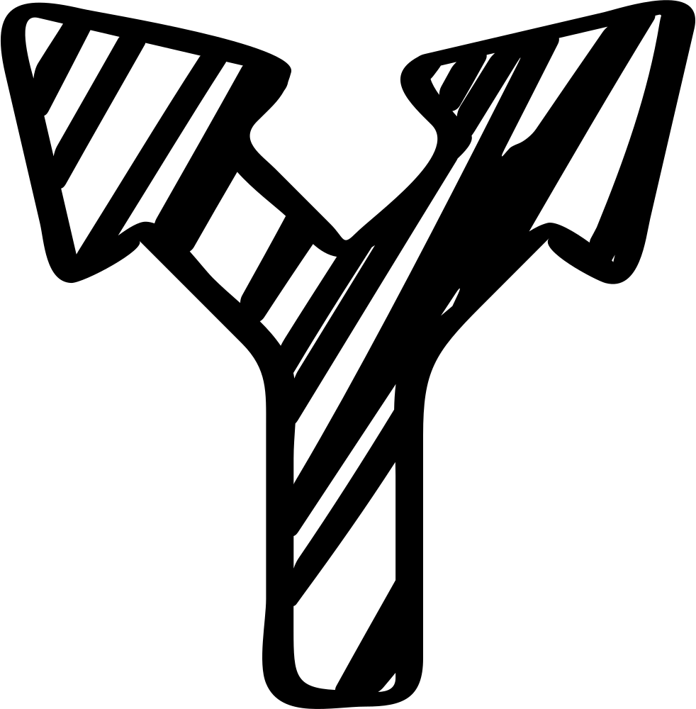 Sketched Arrow Pointing Up Bifurcation Into Two Arrows - Two Arrow (982x1000), Png Download