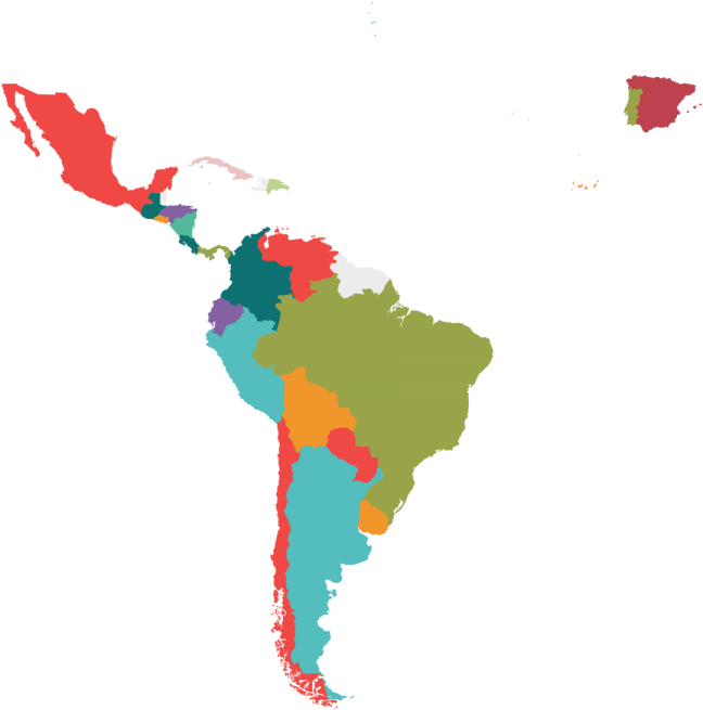 Mapamundi 01 E1506442897455 - Mexico Central America And South America (1500x688), Png Download