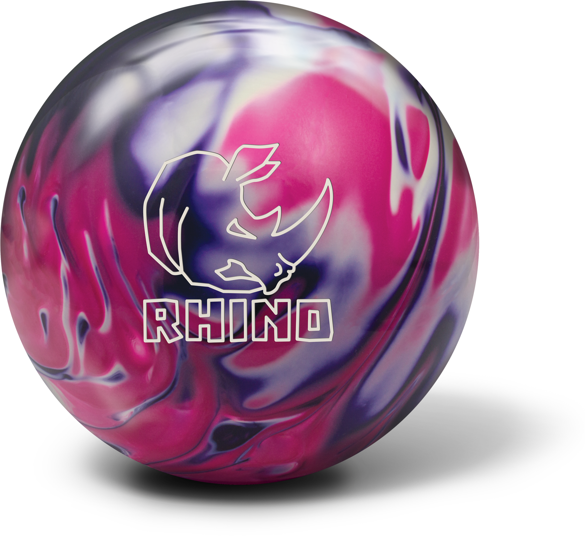 Brunswick Rhino Purple/ Pink/ White - Rhino Bowling Ball Purple Pink (2351x2351), Png Download
