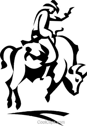 Cowboy Riding A Bull Royalty Free Vector Clip Art Illustration - Cross Stitch Cowboy (332x480), Png Download