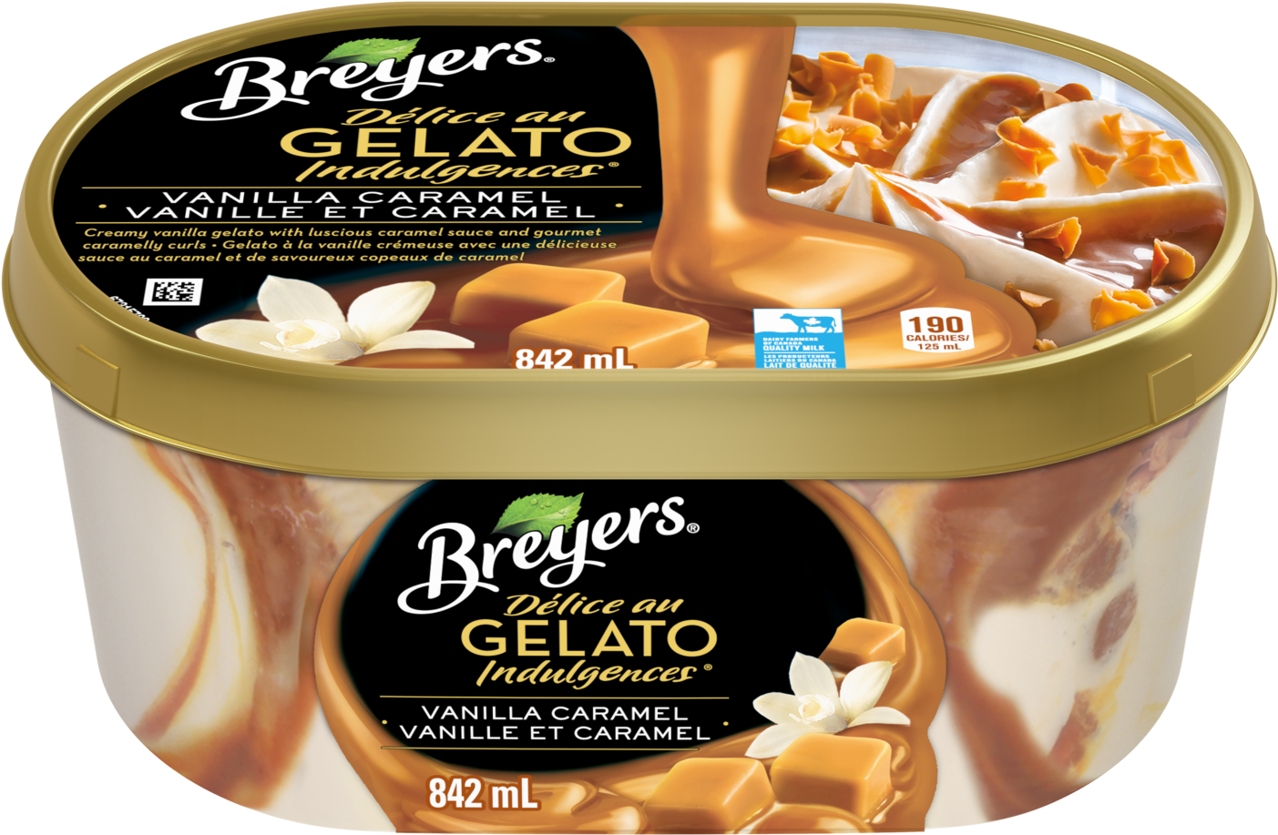 Download Breyers Vanilla Caramel Gelato Indulgences 842 Ml Front