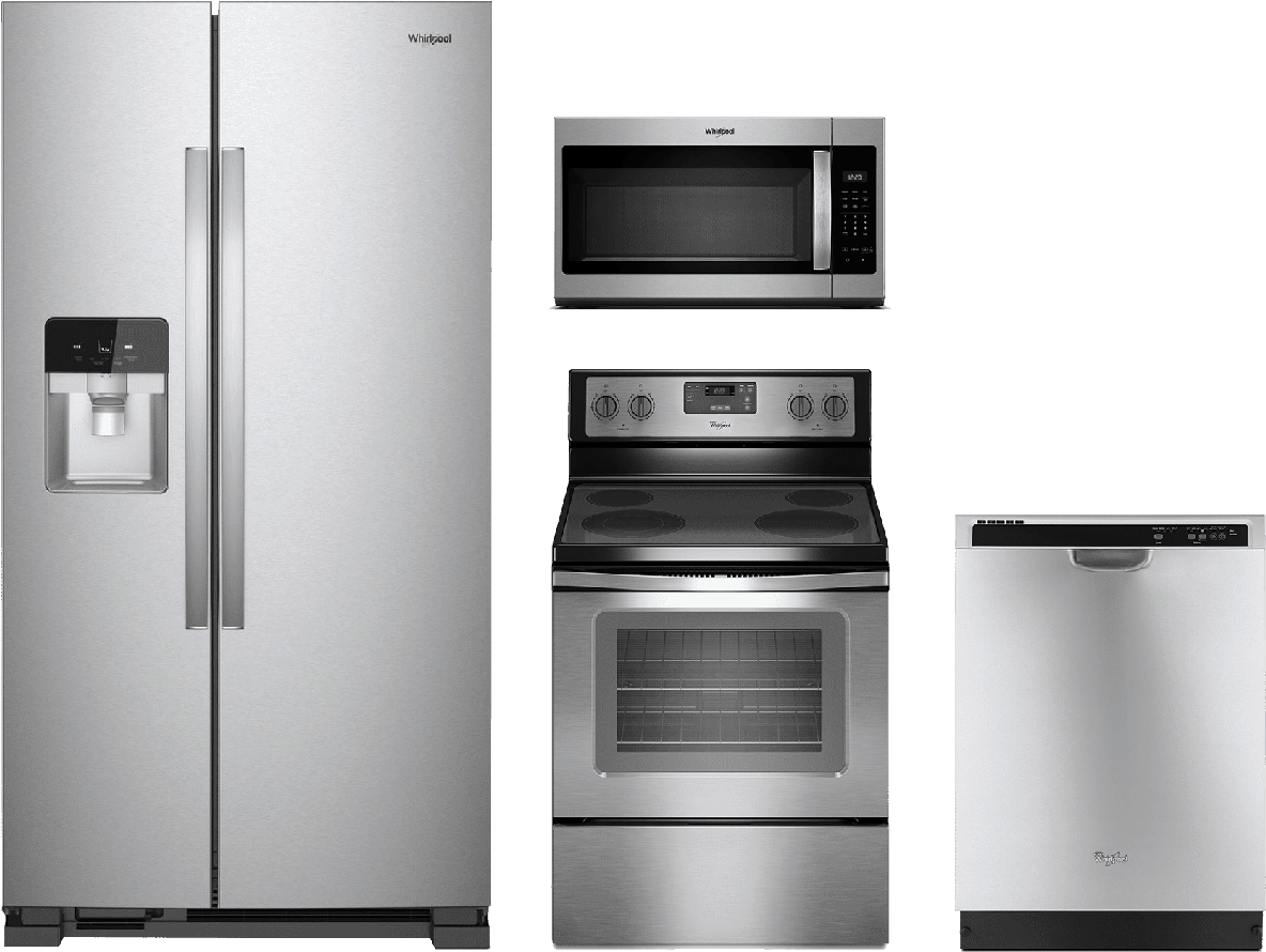 Whirlpool® 4 Piece Kitchen Package Stainless Steel - Package 7 - Whirlpool Appliance Package - 4 Piece Appliance (1280x1280), Png Download