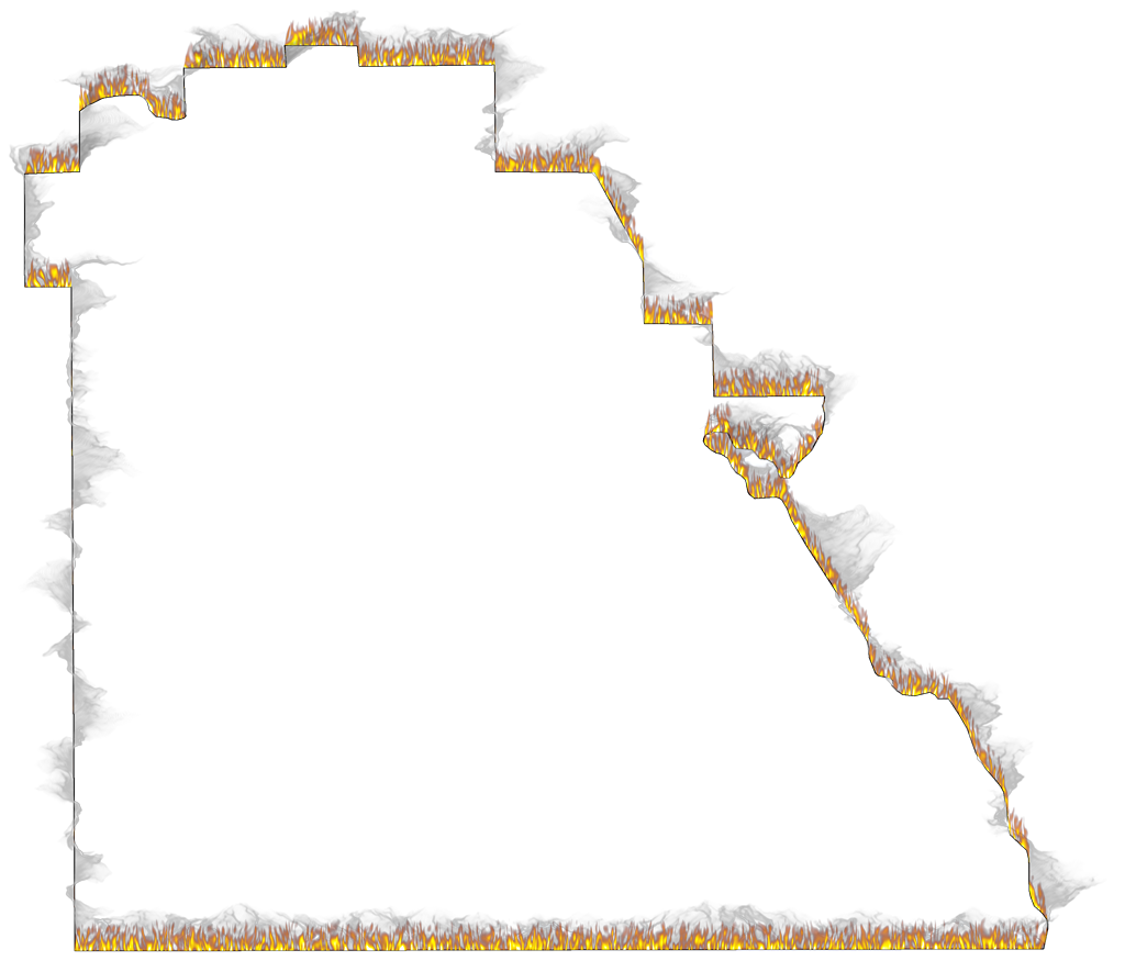 A Flame And Smoke Outline Map Of Polk - Art (1024x875), Png Download