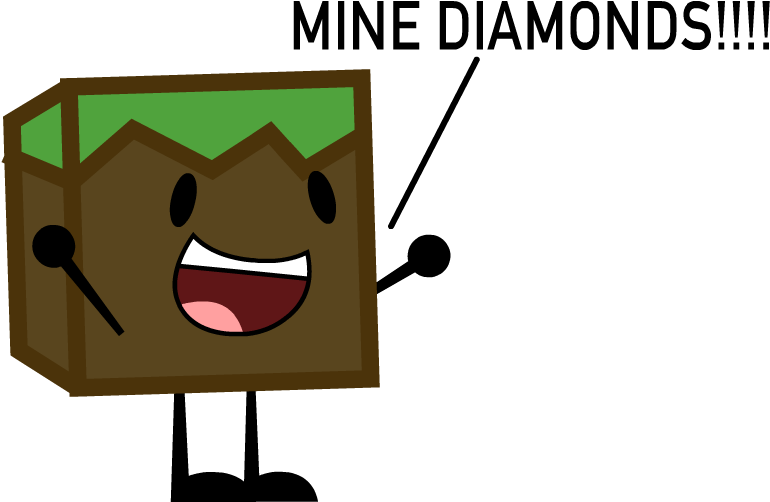 Grass Block Idle - Cartoon (850x526), Png Download