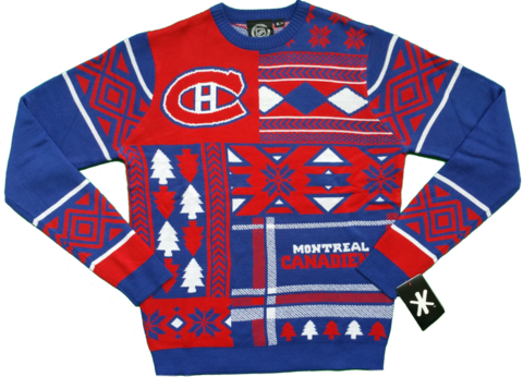 Montreal Canadiens Patchwork Ugly Christmas Sweater - Ugly Sweater Blue Jays (480x346), Png Download