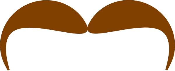 Brown Mustache Clip Art (600x246), Png Download