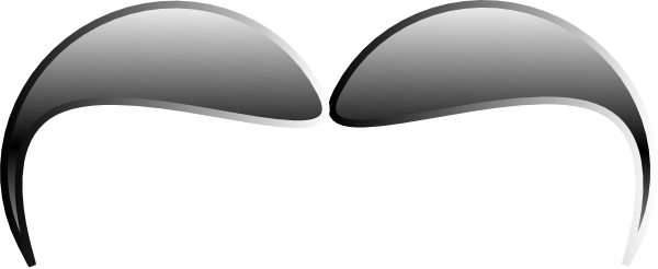 Free Vector Mustache Clip Art - Mustache Clip Art (600x246), Png Download