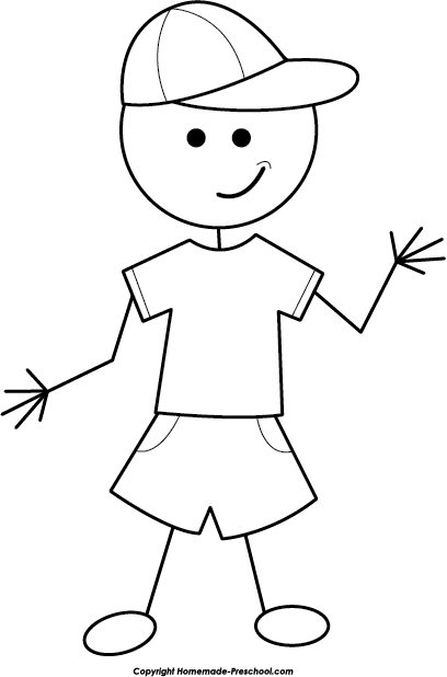 Related Pictures Stick Figure Clipart Image Stick Figure - Black And White Stick Figure Boy Clipart (408x618), Png Download