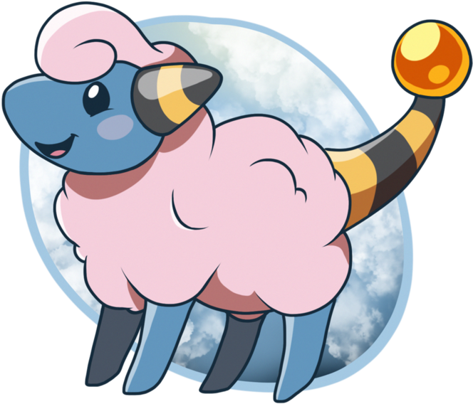 Shiny Mareep For @gothita I'm Gonna Do My Best To Get - Cartoon (736x611), Png Download