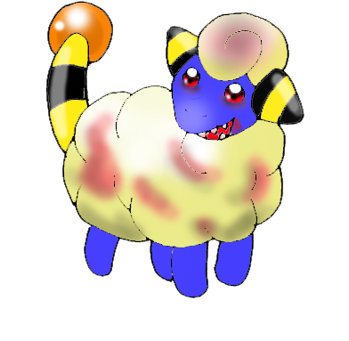 A Cute Horror Mareep Xd - Cartoon (420x414), Png Download