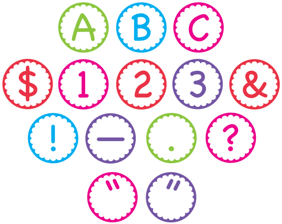 Tcr75402 Multicolor Scallop Circle Letters Image - Circle (900x900), Png Download
