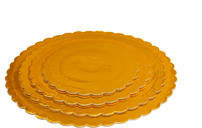 Sweet Carrier Collection Gold Embossed Scalloped Cake - Gold (1000x662), Png Download