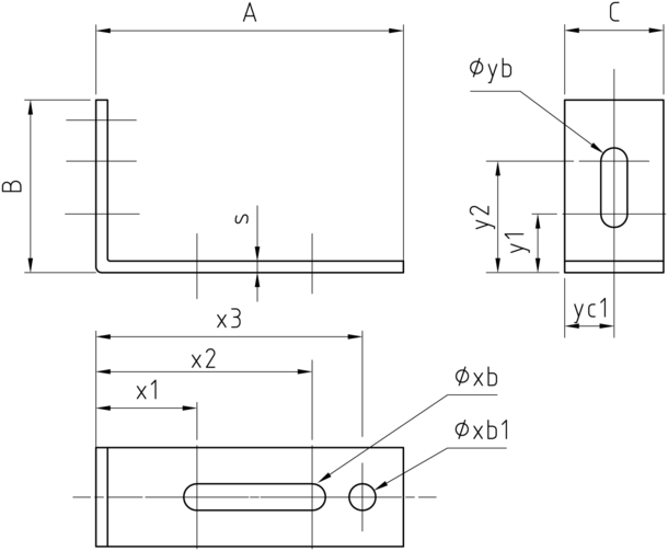 A - Cotation Trou Oblong Iso (610x503), Png Download