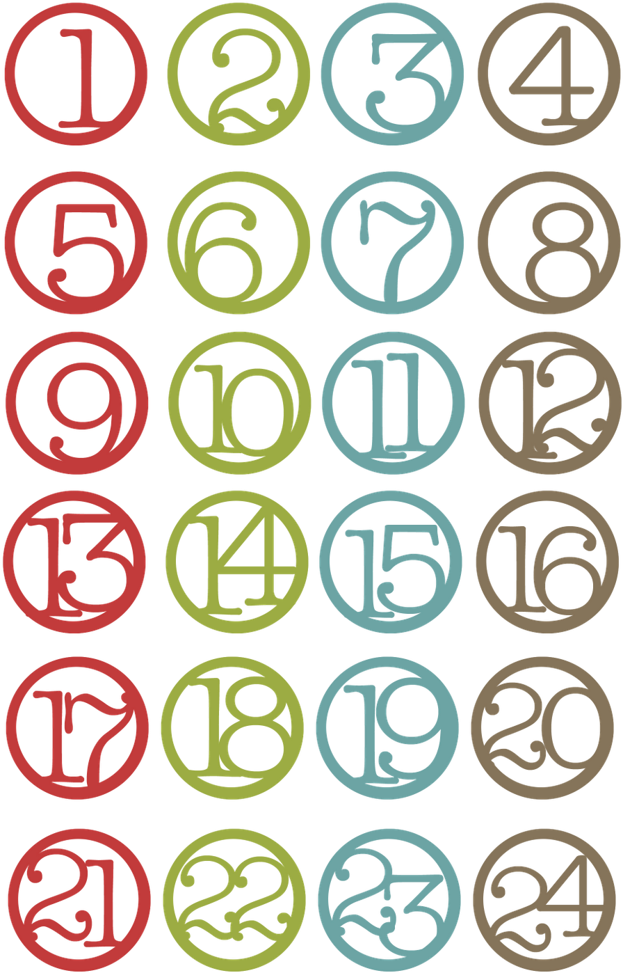 I Just Printed Them On Cardstock And Cut Them Out Using - Christmas Countdown Numbers Png (1236x1600), Png Download
