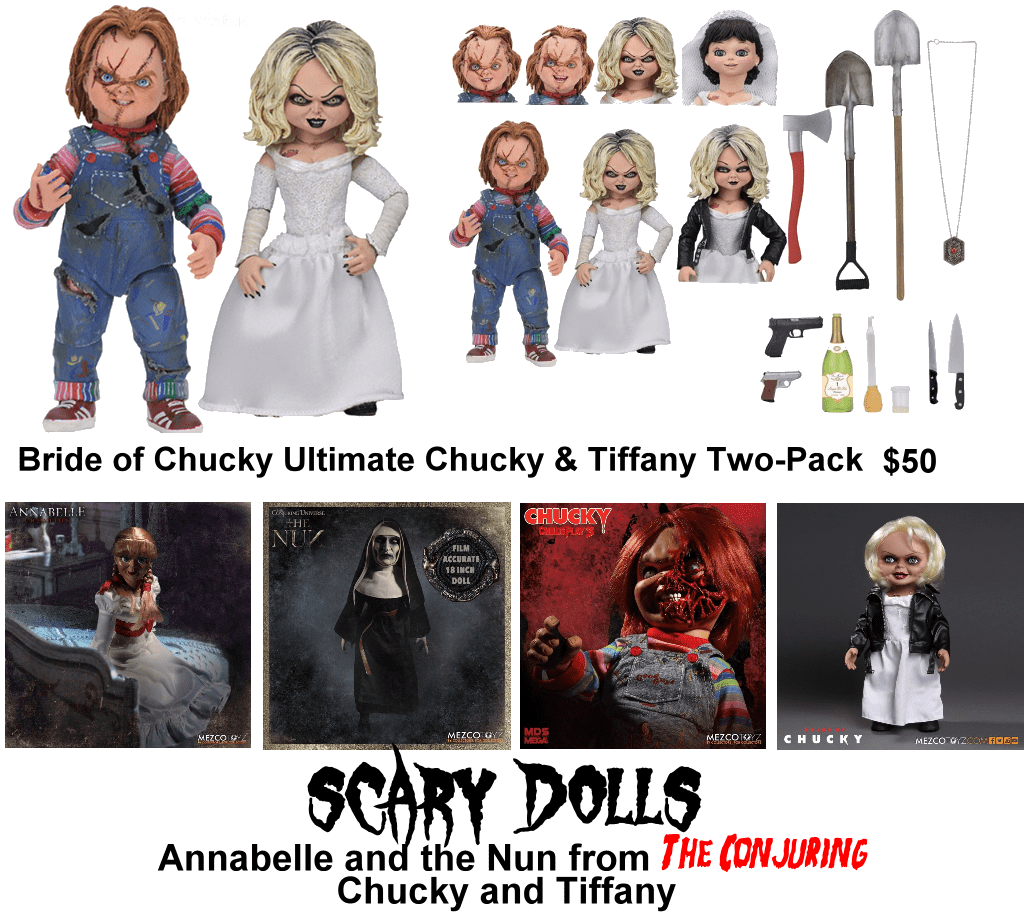 Dolls I Hate Creepy, Scary Dolls Brother Dearest Used - Neca Bride Of Chucky (1024x912), Png Download