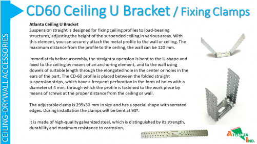 Cd60 Ceiling U Bracket / Fixing Clamps / Brida - Fighter Aircraft (500x500), Png Download