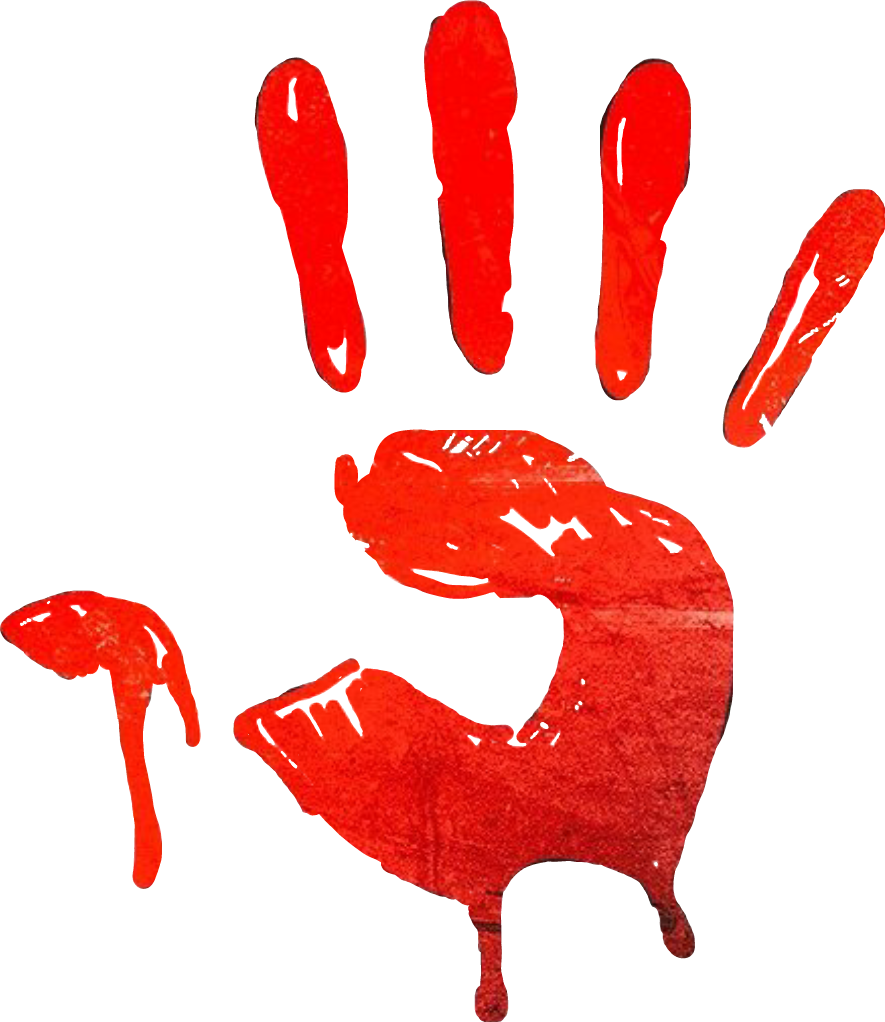 Bloody Hands Handprint Halloweentime Halloween Hallowee - Halloween (885x1022), Png Download