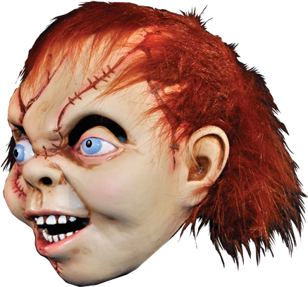 Bride Of Chucky Mask - Adult Deluxe Chucky Mask (436x639), Png Download
