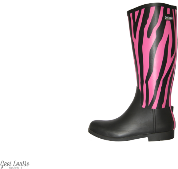 Gees Louise Electric Pink Zebra - Riding Boot (900x600), Png Download