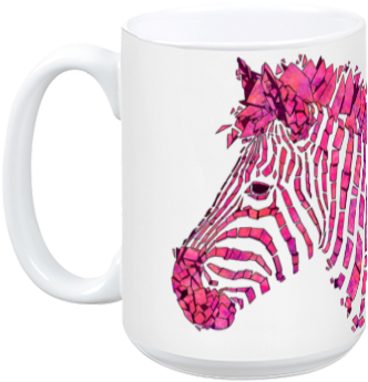 Pink Zebra Mug - Mug (384x408), Png Download