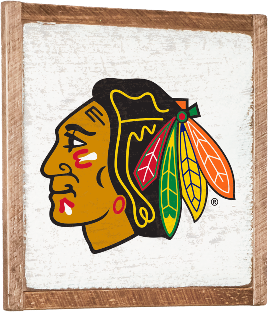 Chicago Blackhawks Vintage Wall Art - Logo Chicago Blackhawks (1024x1024), Png Download