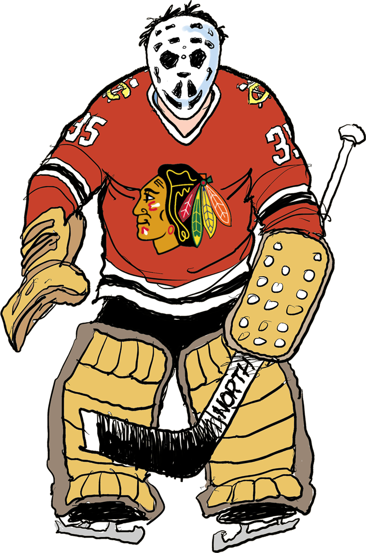 Tony Esposito - Chicago Blackhawks Black-red Premium 3' X 5' Flag (739x1117), Png Download