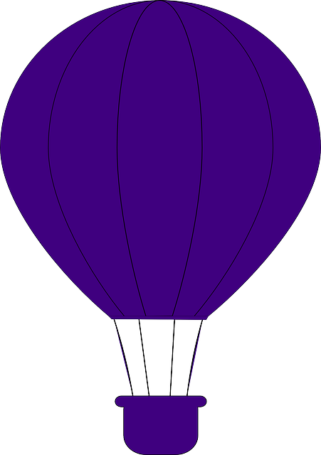 Free Vector Graphic - Purple Hot Air Balloon Clipart (451x640), Png Download