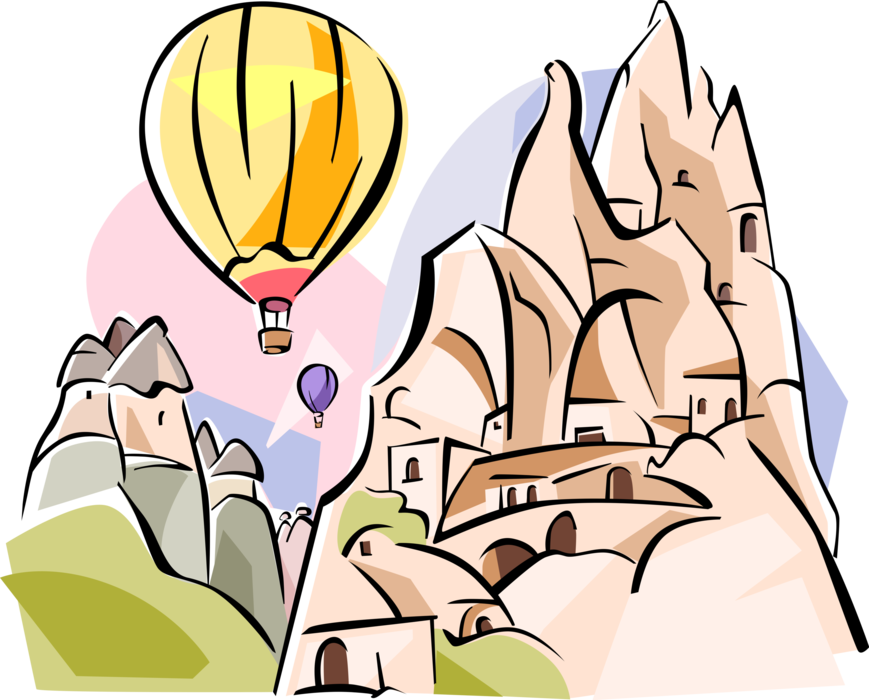Vector Illustration Of Goreme "fairy Chimney" Rock - Goreme Clipart (869x700), Png Download