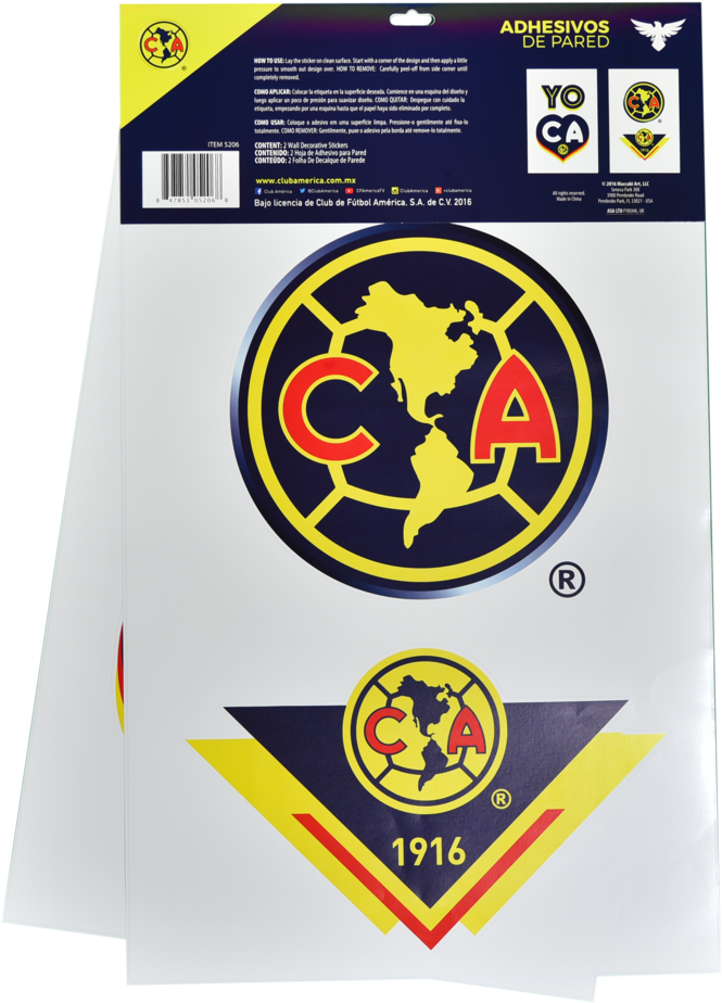 Club America Wall Sticker - Panini Adrenalyn Xl Fifa 365 Club America Logo Badge (800x1036), Png Download