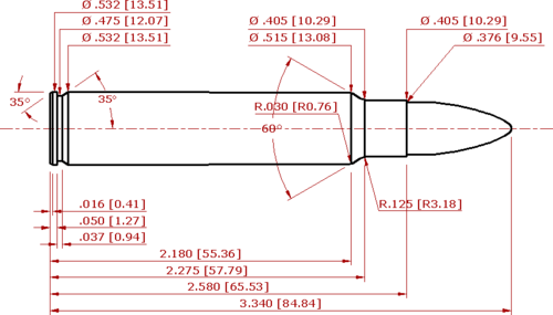 375 Ruger Cartridge Saami Schematic - 375 Ruger Specs (500x285), Png Download