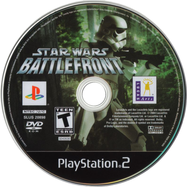 Star Wars - Star Wars Battlefront Ps2 Disc (800x795), Png Download