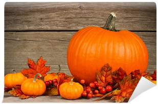 Bottom Border Of Colorful Autumn Leaves On A Rustic - Tapety Na Pulpit Dary Jesieni (400x400), Png Download
