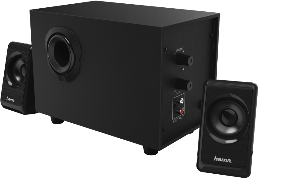 1 Sound System, Black - Hama 2.1-sound-system Ba-2112 (1100x1100), Png Download